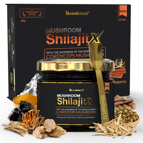 ShilajitX Gold Resin | 800mg Resin + Rare Cordyceps Mushroom for Strength & Recovery