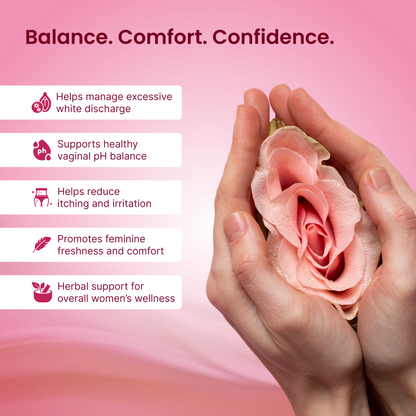 स्वस्थ श्वेत प्रदर के लिए ल्यूकोएक्स रिलीफ, पीएच को संतुलित करता है, और यूटीआई को रोकता है - 30 कैप्सूल