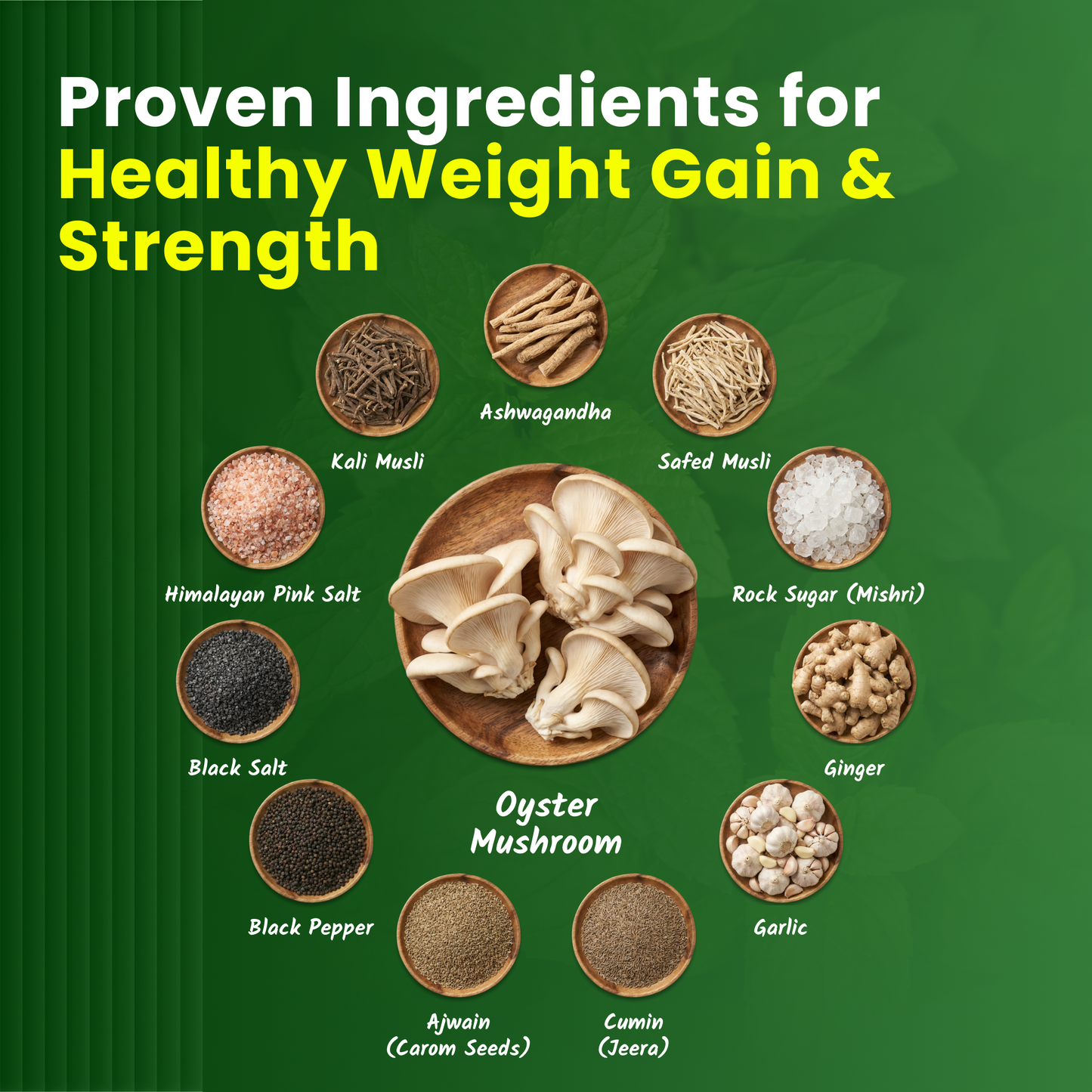 Mushroomex – Weight Gainer Powder Ayurvedic Weight Gainer Formula Supporting Healthy Weight, Strength & Energy-100g